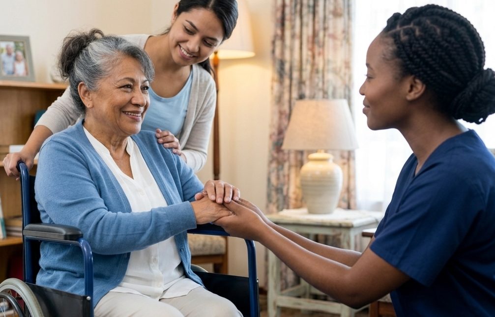 Hispanic family with Vitra Nurse